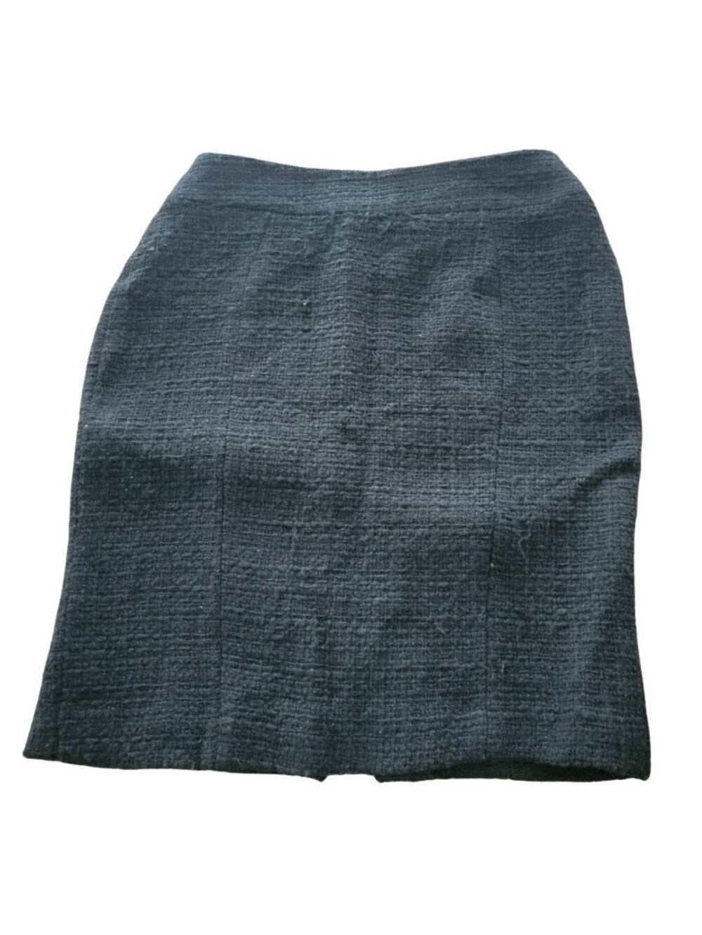 Serena Kay Textured Black Tweed Pencil Skirt Midi Length